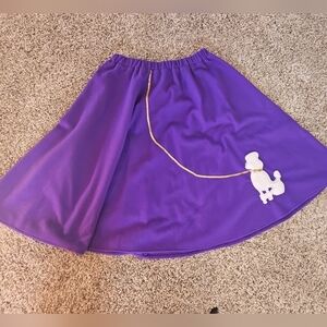Poodle Skirt Purple Womens Large Made In USA White Poodle Felt